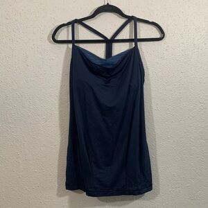 Lululemon CYB Yoga Navy Blue Tank With Attached Bra size M